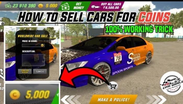 Sell car in car parking multiplayer